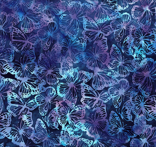 [HOF-X2623-243] Bali Dandelions at Dusk Batik Butterflies Delft from Hoffman Fabrics