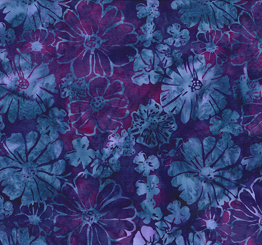 [HOF-X2634-291] Bali Dandelions at Dusk Batik Bold Floral Olivia from Hoffman Fabrics