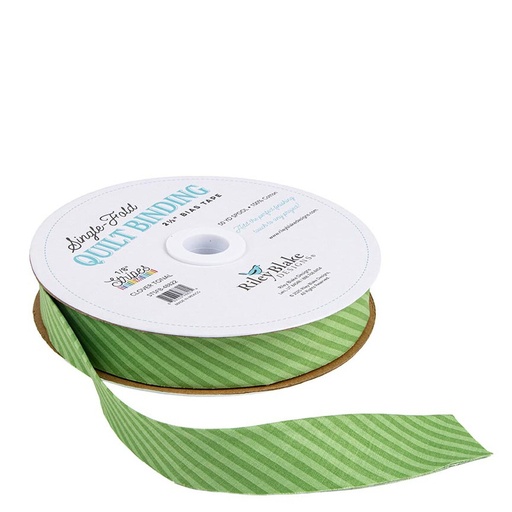 [RB-STSFB-48822] Single-Fold Quilt Binding 2 1/2" Bias Tape Diagonal Stripe Clover Tonal from Riley Blake