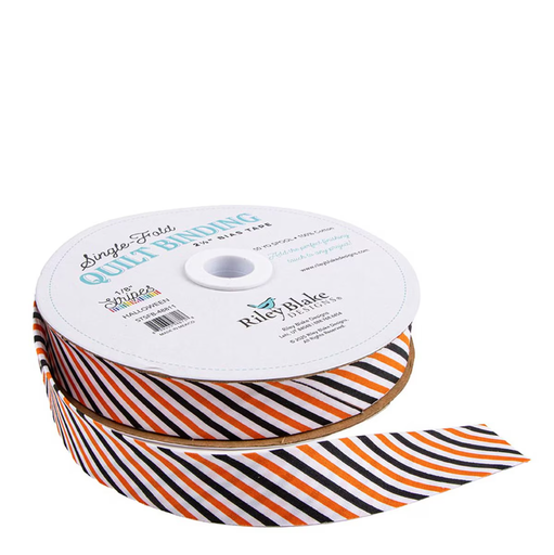 [RB-STSFB-48811] Single-Fold Quilt Binding 2 1/2" Bias Tape Diagonal Stripe Halloween from Riley Blake