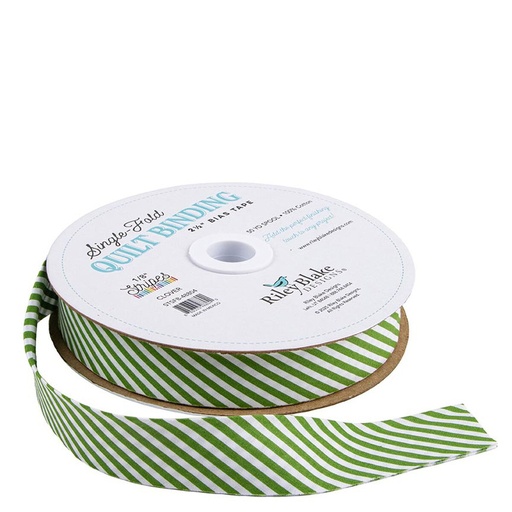 [RB-STSFB-48804] Single-Fold Quilt Binding 2 1/2" Bias Tape Diagonal Stripe Clover from Riley Blake
