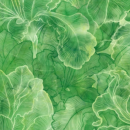 [NOR-28615-76] Infatuation Iris Texture Green by Deborah Samra & Melanie Samra for Northcott Fabrics