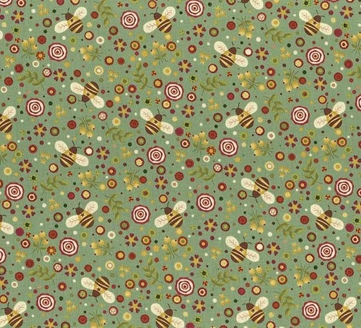 [HG-2010-77] Pennyberry Farm Farm and Hive Medium Teal by Kim Diehl for Henry Glass