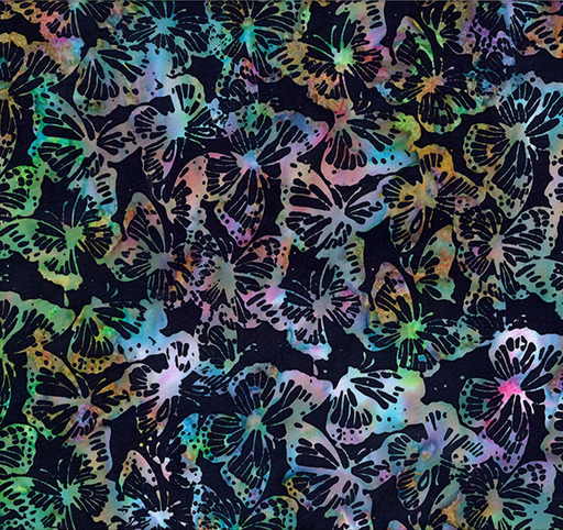 [HOF-2623-757] Bali Dandelions at Dusk Batik Butterflies Razzmatazz from Hoffman Fabrics