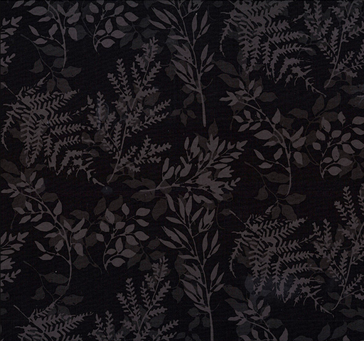 [HOF-X2627-494] Bali Dandelions at Dusk Batik Leafy Branches Raven from Hoffman Fabrics