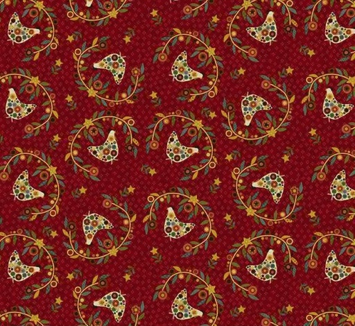 [HG-2000-88] Pennyberry Farm Henny Penny Red by Kim Diehl for Henry Glass