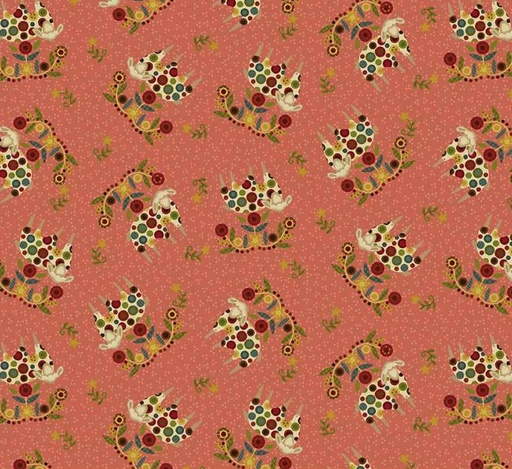 [HG-2001-22] Pennyberry Farm Feeling Sheepish Pink by Kim Diehl for Henry Glass