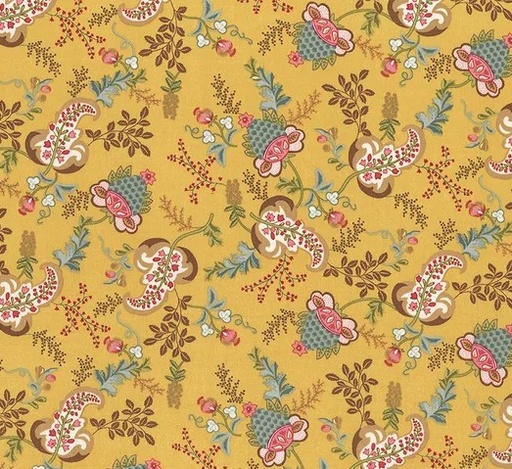 [HG-2283-44] Love Struck Fancy Floral Yellow by Kim Diehl for Henry Glass