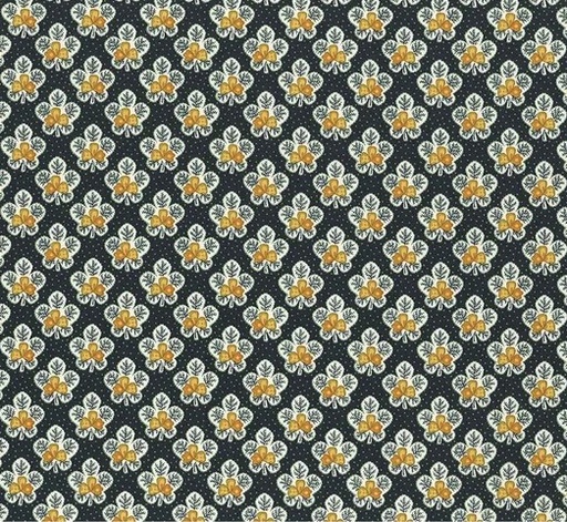 [HG-2284-77] Love Struck Leafy Blossoms Navy by Kim Diehl for Henry Glass