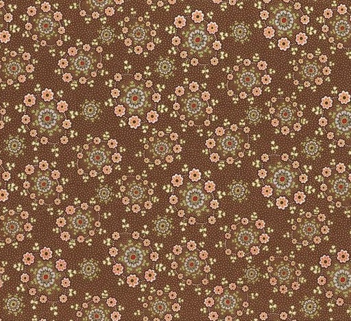 [HG-2289-33] Love Struck Daisy Wreaths Brown by Kim Diehl for Henry Glass