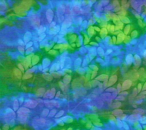 [BT-0620] Bali Sun Print Batiks Leaves Blue/Green from Batik Textiles
