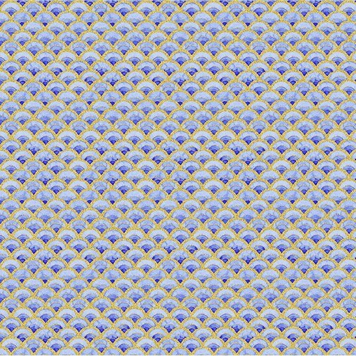 [TTR-CM3988] Moonlight Asian Scallop Metallic Blue from Timeless Treasures