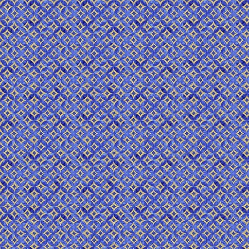 [TTR-CM3989] Moonlight Asian Blue Geo Metallic Blue from Timeless Treasures