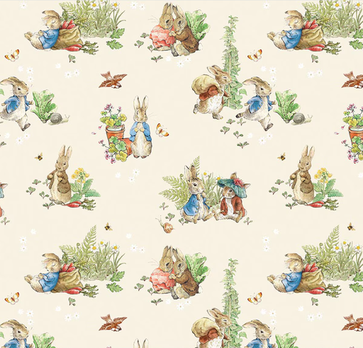 [RB-CD17250-CREAM] Peter Rabbit and Benjamin Bunny Main Cream from Riley Blake