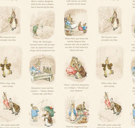 [RB-CD17252-CREAM] Peter Rabbit and Benjamin Bunny Story Time Cream from Riley Blake