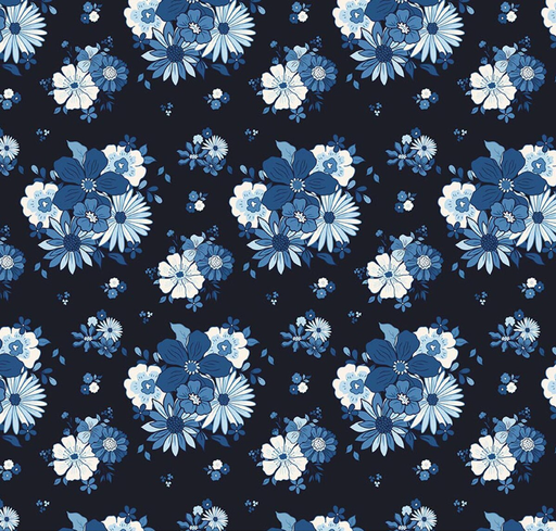 [RB-17120-NAVY] Blue Blooms and Threads Main Navy from Riley Blake