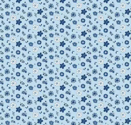 [RB-17122-BLUE] Blue Blooms and Threads Floral Blue from Riley Blake