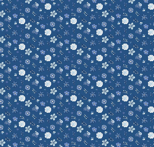 [RB-17122-DENIM] Blue Blooms and Threads Floral Denim from Riley Blake