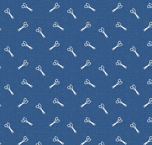 [RB-17125-DENIM] Blue Blooms and Threads Scissors Denim from RIley Blake