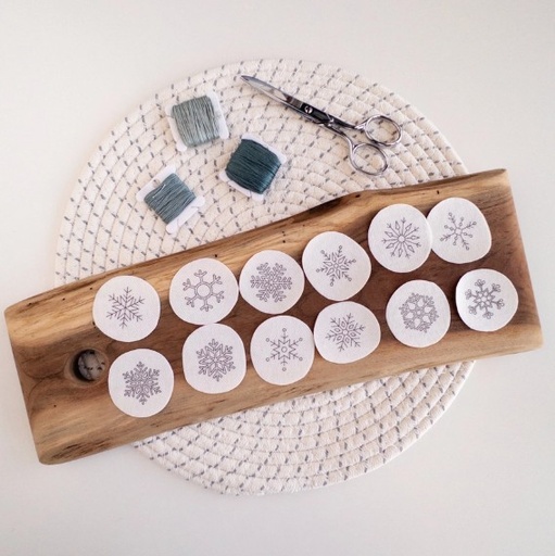 [ONC-MINISNOW] Mini Snowflake Stick & Stitch Hand Embroidery Patterns from Olmsted Needlework Co.