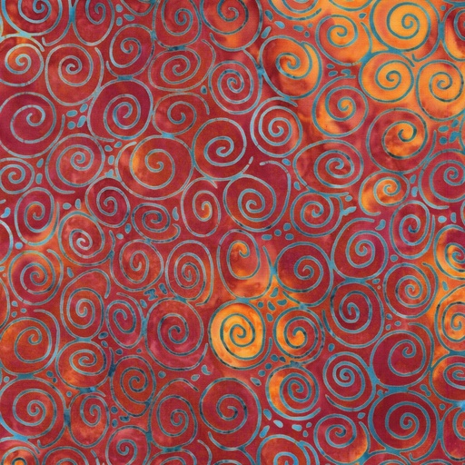 [IB-71250-3282] Starry Seas Spiral Orange Vermillion from Island Batik