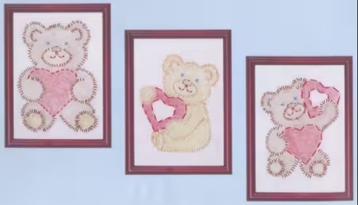 [JD-4080-15] Fuzzy Bears Beginner Embroidery Kits from Jack Dempsey Inc