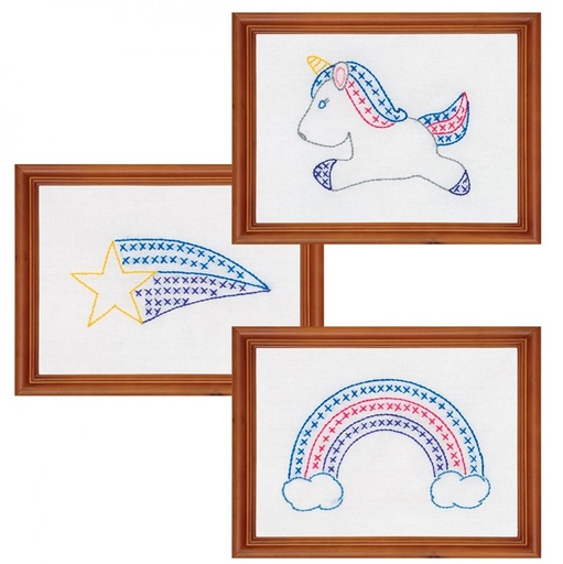 [JD-4080-443] Unicorn Beginner Embroidery Kits from Jack Dempsey Inc