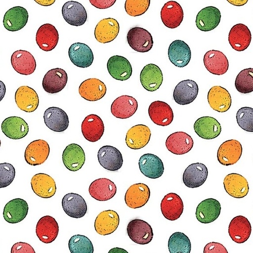 [RB-17147-WHT] Egg Hunt Jelly Beans White by J. Wecker Frisch for Riley Blake Designs