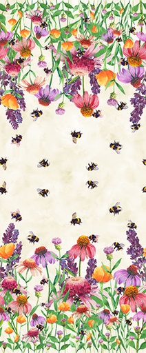 [HOF-5753-531] Buzzin' Around Double Border Papyrus from Hoffman Fabrics