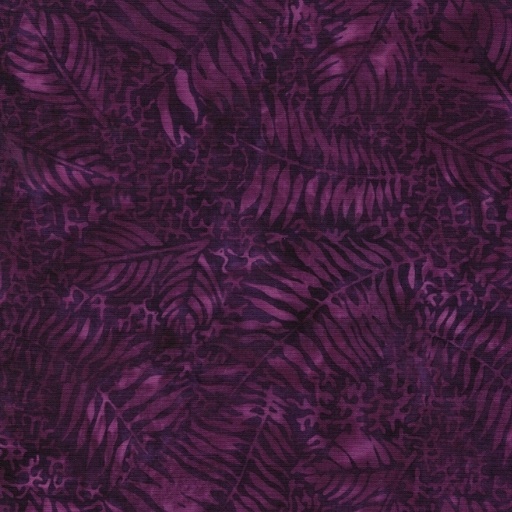 [IB-11252-4490] Stone Strata Batiks Fossil Fern Leaf Purple Blackberry by Kathy Engle for Island Batik