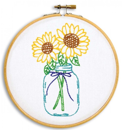 [JD-4096-716] Sunflowers Hand Embroidery Kit from Jack Dempsey Inc
