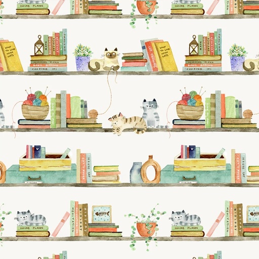 [WF-54999-3] Cats Around Town Cats on Display Ivory from Windham Fabrics