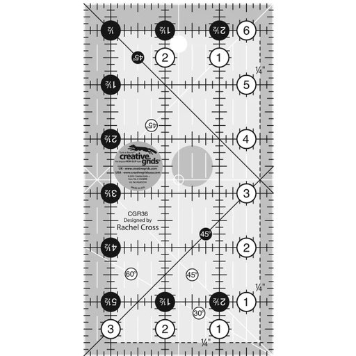 [CGR-36] Creative Grids Quilt Ruler Rectangle 3.5" x 6.5"