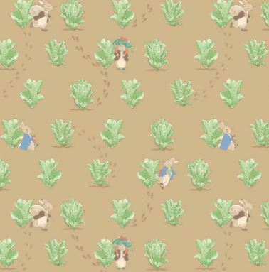 [PP-PeterGarTB] Peter's Garden Adventure Tan Quilt Backing Kit