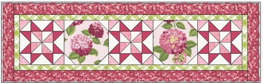 [PP-PatTRPk] Patchwork Table Runner Pink Hydrangea