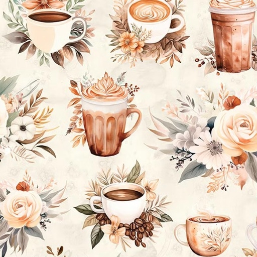 [RB-CD17130-CRM] Coffee Time Main Cream from Riley Blake Designs