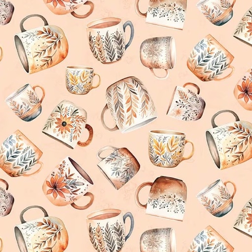 [RB-CD17131-SHLL] Coffee Time Coffee Mugs Shell from Riley Blake Designs