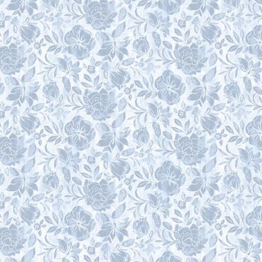 [LUM-W105-026510] Nature's Serenade Tonal Floral Blue by Susan Winget for Lumin Fabrics