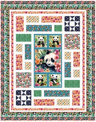 [PP-PandaPara] Panda Paradise Quilt Kit from Blank