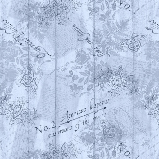 [LUM-W105-027510] Nature's Serenade Ephemera Blue by Susan Winget for Lumin Fabrics