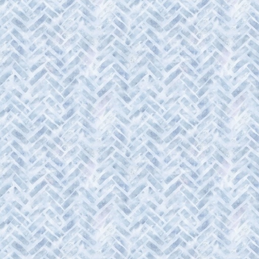 [LUM-W105-028510] Nature's Serenade Herringbone Tiles Blue by Susan Winget for Lumin Fabrics