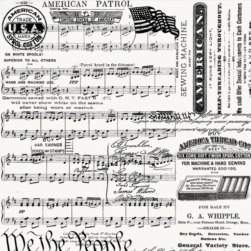 [RB-C17345-OFFWHITE] Sew America Patriotic Text Off White from Riley Blake