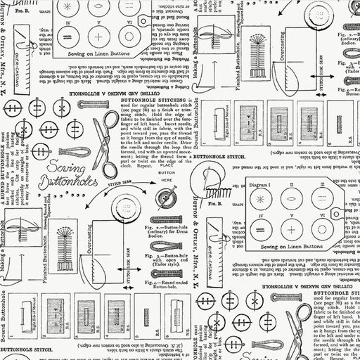 [RB-C17348-OFFWHITE] Sew America Sewing Notes Off White from Riley Blake