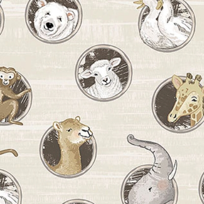 [NOR-28714-12] Two By Two Porthole Toss Light Taupe Multi from Northcott Fabrics