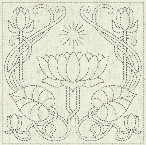 [QH-KF2020-14] Sashiko Cloth Panel Serenity by Ky Fujita for QH Textiles