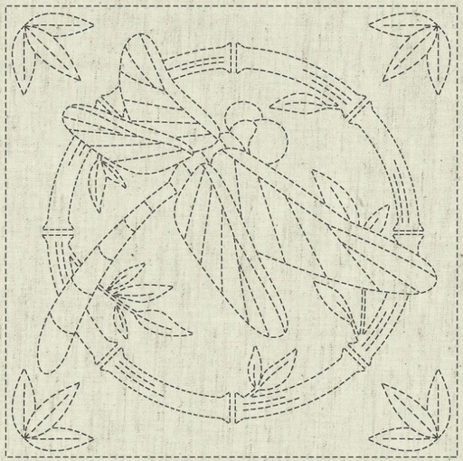 [QH-KF2021-22] Sashiko Cloth Panel Summertime by Ky Fujita for QH Textiles