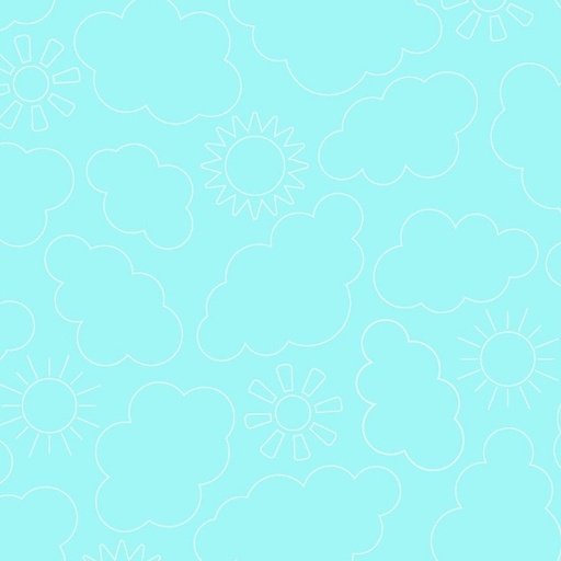 [MAY-11077-Q] Sippin' On Sunshine Sunny Skies Aqua Blue by Kimberbell for Maywood Studio
