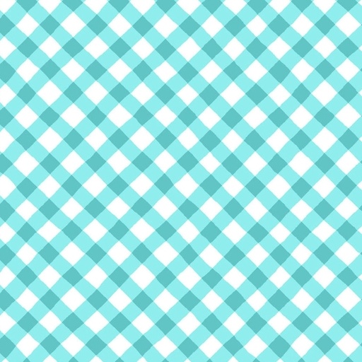 [MAY-11078-Q] Sippin' On Sunshine Bias Gingham Aqua Blue by Kimberbell for Maywood Studio