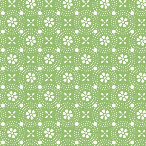 [MAY-8241-GW] Sippin' On Sunshine Dotted Circles Green by Kimberbell for Maywood Studio