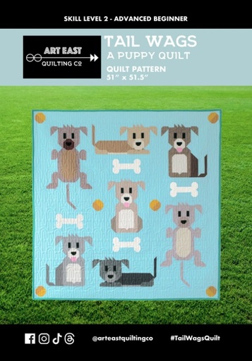 [AEQ-TW-1123] Tail Wags: A Puppy Quilt Pattern from Art East Quilting Co